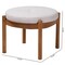 Baxton Studio Iliana Japandi Greyish Beige Fabric and Walnut Brown Finished Wood Ottoman Footstool 233-13165-ZORO - alternate 2